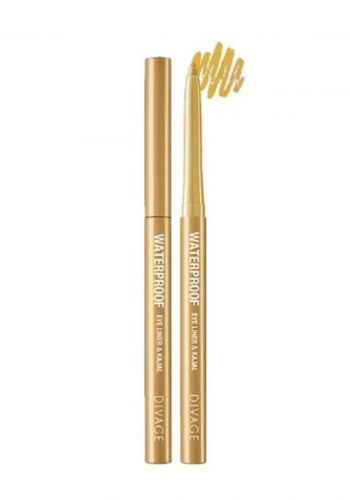 قلم تحديد العيون ذهبي اللون مقاوم للماء من ديفاج Divage Eyeliner kajal Waterproof No.07 Lovely Gold