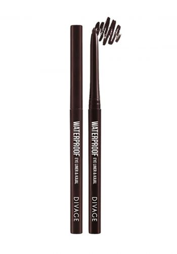 قلم تحديد العيون بني اللون مقاوم للماء من ديفاج Divage Eyeliner kajal Waterproof No.06 brown