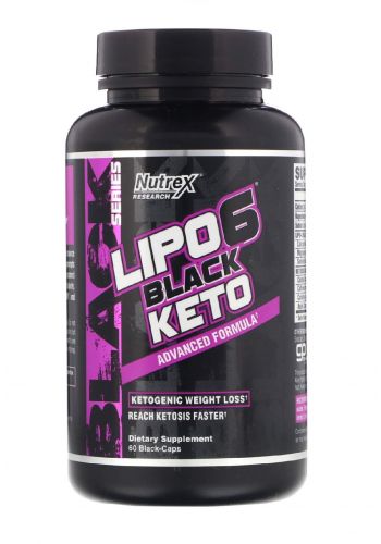 Nutrex Research Lipo-6 Black Keto Advanced Formula 60 Capsules مكمل غذائي كيتو حارق للدهون