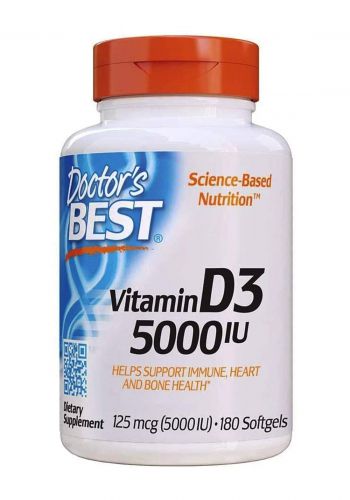 Doctor's Best Vitamin D3 5000IU 180 Capsules فيتامينات