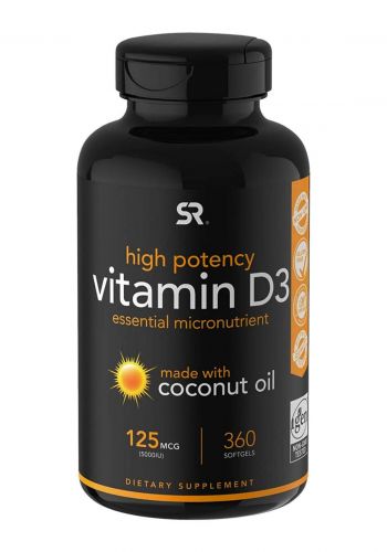 Sport Research  High Potency Vitamin D3 5000IU 360 Capsules فيتامينات