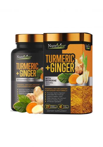Nutrivive Turmeric+Ginger 120Pcs مكمل غذائي