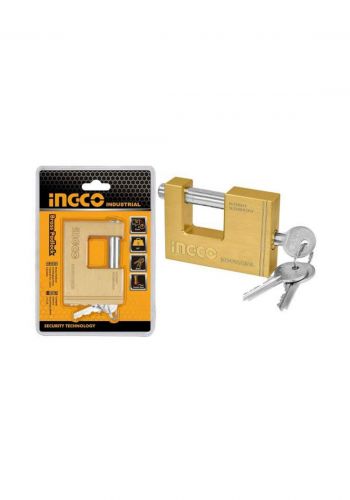 Ingco DBBPL0802 Heavy Duty Brass Block Padlock 80 mm قفل ذهبي 