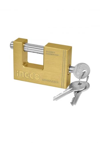 Ingco DBBPL0902 Heavy Duty Brass Block Padlock 90 mm قفل ذهبي 