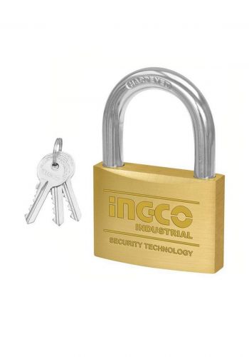 Ingco DBPL0602 Heavy Duty Brass Block Padlock 60 mm قفل ذهبي 