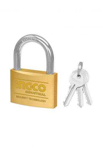 Ingco DBPL0702 Heavy Duty Brass Block Padlock 70 mm قفل ذهبي 