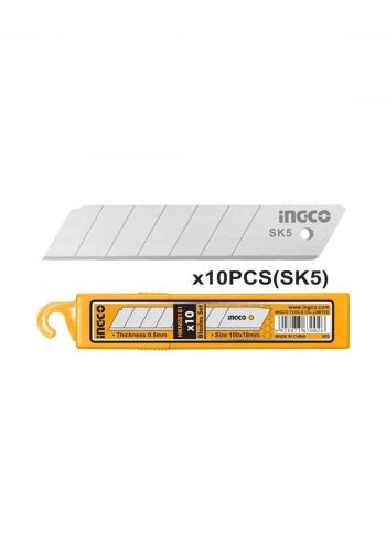 Ingco hknsb181 Knife blades 18 * 100mm (pack of 10pcs) موس شفرة ورقية عادي