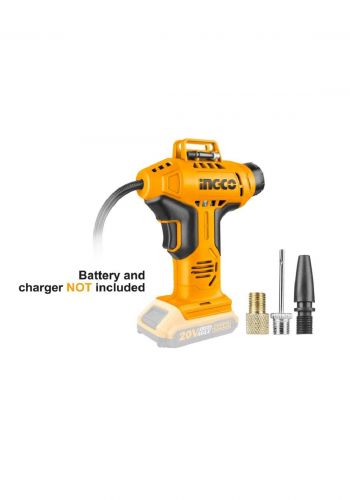 INGCO CACLI2001 Lithium-Ion Auto Air Compressor كمبريسر سياره شحن صناعي 20فولت
