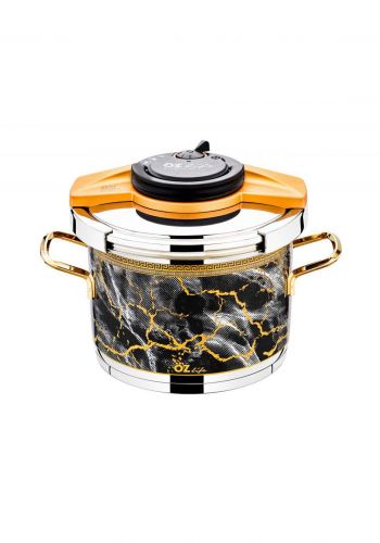 Ozlife Pressure Cooker Decorated Yellow 2 Piece  قدر ضغط