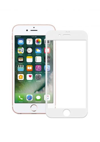 Tempered Glass Screen Protector for iPhone 7 Plus - White واقي شاشة