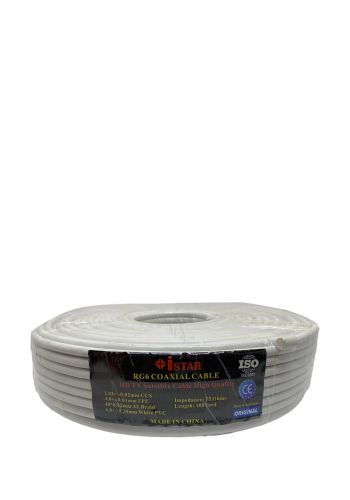 iStar RG6 Coaxial Satellite Cable كابل ستالايت 91ز44 متر من أي ستار
