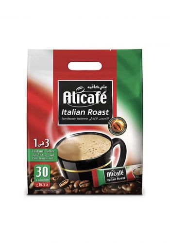 Ali Café 3 In 1 Italian Roast Instant Coffee - 16.5g*30pcs قهوة سريعة التحضير