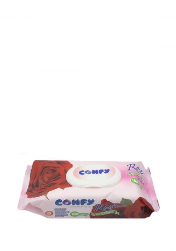  Confy Sensitive Skin Baby Wipes مناديل مبللة بعطر الورد 100 قطعة من كونفي