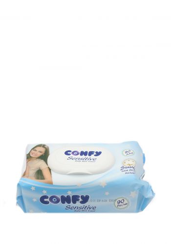  Confy Sensitive Skin Baby Wipes مناديل مبللة للأطفال للبشرة الحساسة 90 قطعة من كونفي