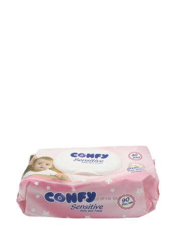  Confy Sensitive Skin Baby Wipes مناديل مبللة للأطفال للبشرة الحساسة 90 قطعة من كونفي