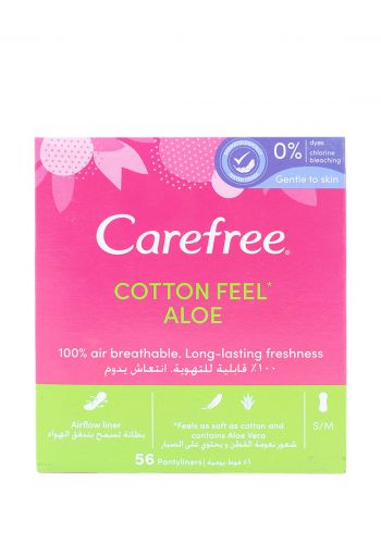 Carefree Women Towel فوط يومية نسائية برائحة الصبار 56  قطعة من كير فري