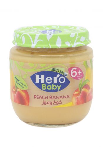 Hero Baby Mashed Food غذاء مهروس خوخ و موز 125 مل من هيرو بيبي
