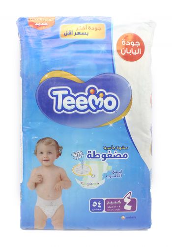 Teemo Baby diapers حفاضات تيمو للاطفال عادي رقم 4 من 9-18 كغم 54 قطعة من تيمو