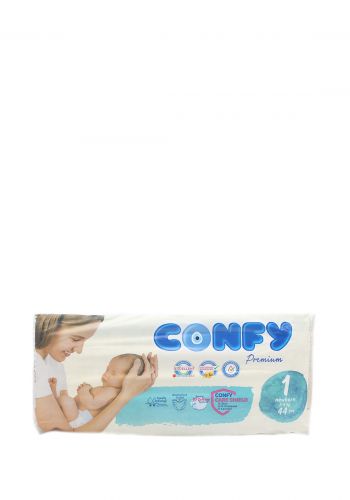 Confy diapers حفاضات العناية للاطفال  رقم 1  من 2-5 كغم  44 قطعة من كونفي