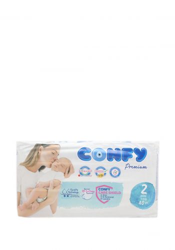 Confy diapers حفاضات العناية للاطفال  رقم 2 من 3-6 كغم  40 قطعة من كونفي
