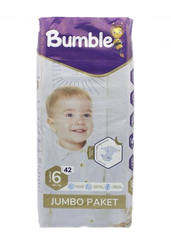 Bumble diapers حفاضات للاطفال رقم 6  حتى 18+ كغم 42 قطعة من بامبل