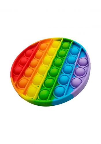 Push Pop Bubble Sensory Fidget Toy لعبة بوش بوب السليكونية لتخفيف التوتر بشكل دائرة ملونة