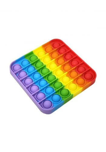 Push Pop Bubble Sensory Fidget Toy لعبة بوش بوب السليكونية لتخفيف التوتر بشكل مربع ملونة