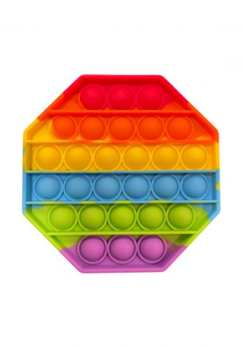 Push Pop Bubble Sensory Fidget Toy لعبة بوش بوب السليكونية لتخفيف التوتر بشكل سداسي ملونة