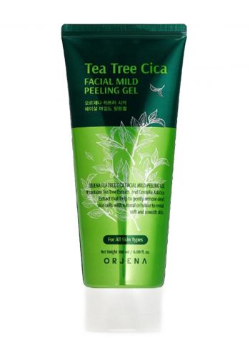 مقشر لجميع انواع البشرة  بخلاصة الشاي الاخضر 180 مل من اورجينا Orjena Tea Tree Cica Facial Mild Peeling Gel