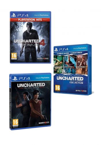 Set of UnchartedThe Lost Legacy Arabic Edition PS4 Game & Uncharted 4 PS4 Game Arabic & Uncharted The Nathan Drake Collection For SP4    بكج العاب بلاستيشن فور