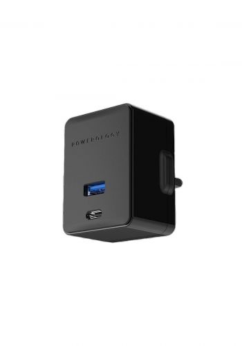 Powerology PWCUQC002 PD Charger Dual Ports 36W - Black شاحن