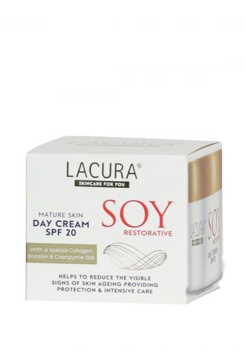 كريم للبشرة نهاري معزز بالكولاجين 50 مل من لاكورا Lacura SOY Restorative Mature Skin Day Cream SPF20 50ml