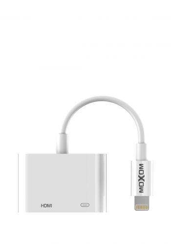 تحويلة + شاحن لايتننك  Moxom MX-AX27 Lightning To HDMI Multiport + Lightning Adapter - White
