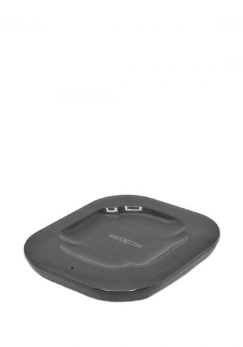 شاحن موبايل+ سماعة لاسلكي Moxom MX-HC63  2 In 1 Wireless Charger (Phone+TWS) - Black 