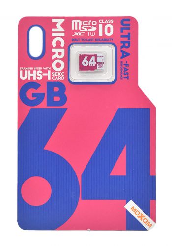 بطاقة ذاكرة  Moxom Memory SD Card 64GB - Purple