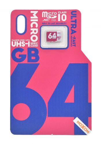 بطاقة ذاكرة  Moxom Memory SD Card 64GB - Purple
