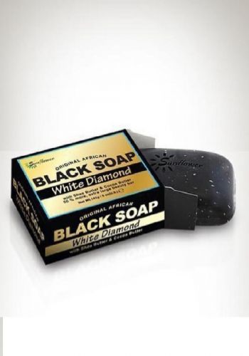 Difeel SS11-WHI50 Original African Black Soap  White Diamond 141g صابونة الفحم