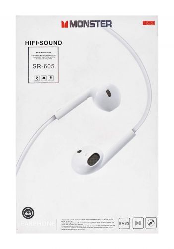 monster SR-605 Headphone - white  سماعات سلكية 