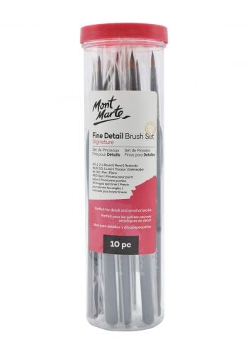Mont Marte Fine Detail Brush Set Signature 10 Pcs  علبة فرش  أكريليك