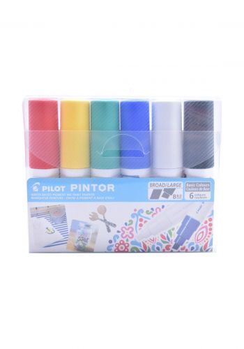 pilot Pintor 6 Basic Colours B 0.8 mm- اقلام تلوين اساسية 6 الوان