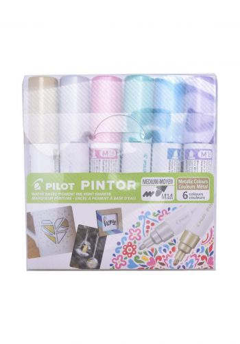 pilot Pintor 6 Colours 1.4 mm- اقلام تلوين معدنية 6 الوان