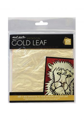 Mont Marte Gold Leaf 14x14cm 25 Sheet ورق تزيين معدني ذهبي