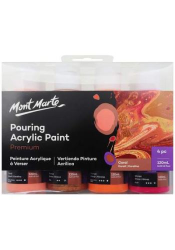 Mont Marte Acrylic Paint Set 4 Pcs x 120 ml  مجموعة الوان أكريليك