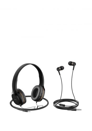 Hoco W24 Headphones  Enlight en wired with mic set with earphones-Black سماعات رأس سلكية مع ميكروفون من هوكو