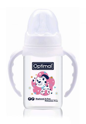 Optimal Slim Waist Feeding Bottle with Handle 140ml  رضاعة بلاستيك للأطفال