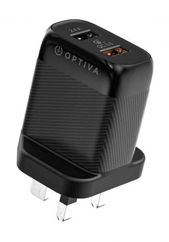 Optiva OPW25 QC3.0 and PD USB Wall Charger 18W - Black شاحن