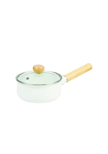 Pearl Metal HB-4898 Glass Lid One-Handed Pot 15cm (White)قدر