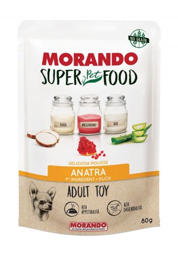 Morando Super Pet Food Adult Toy Wet Dog Food  طعام رطب للكلاب البالغة بالبط 80 غم من موراندو