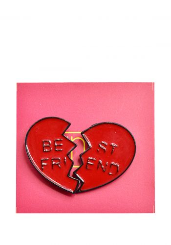 بروش بتصميم قلب بطبعة Best Friend
