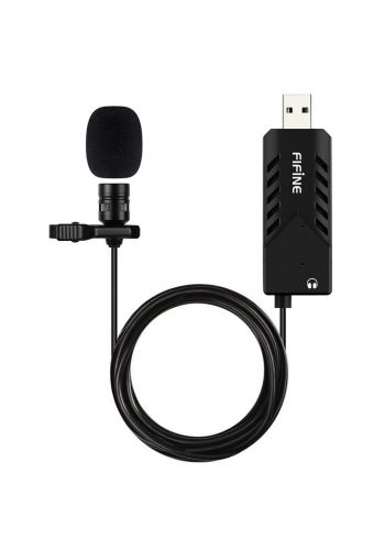 Fifine K053 USB Lavd Malier Lapel Cardioid Condenser Microphone - Black مايكروفون